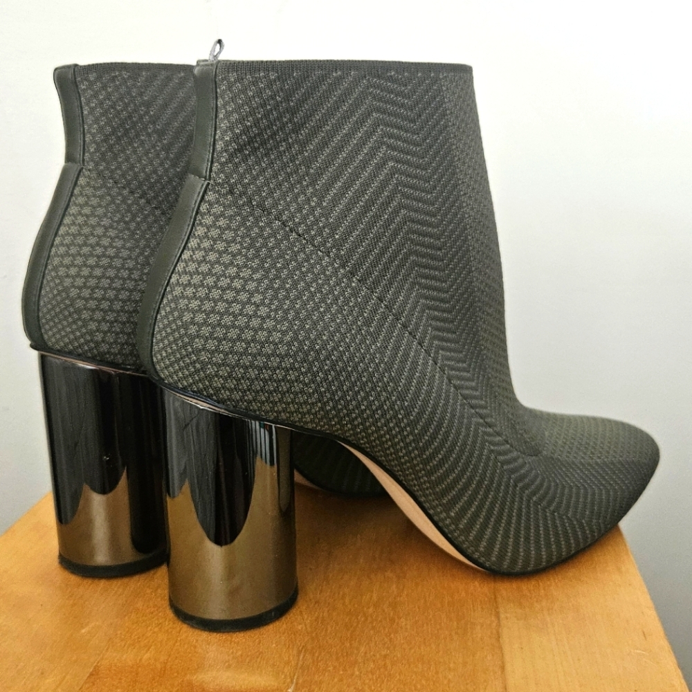 Zara Green Ankle Boots with Silver Heels